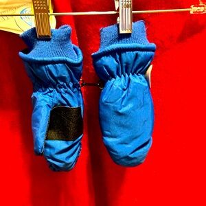 Boys Size L Blue & Black Mittens
